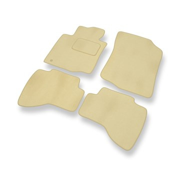 Fußmatten Auto für Toyota Aygo I Hatchback (2005-2014) - Premium Velours beige Automatten Autoteppiche