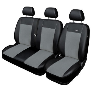 Maßgeschneiderte Sitzbezüge Auto für Volkswagen Transporter T5 Van (2003-2015) - Autositzbezüge Schonbezüge für Autositze - nur vordere Sitze - 1+2 - grau