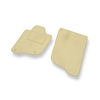 Fußmatten Auto für Mitsubishi L200 IV Pick-Up (2006-2015) - Premium Velours beige Automatten Autoteppiche