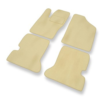 Fußmatten Auto für Fiat Seicento Hatchback, Van (1998-2010) - Premium Velours beige Automatten Autoteppiche