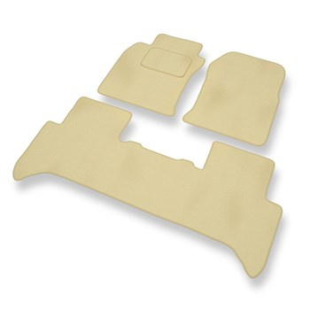 Fußmatten Auto für Toyota Land Cruiser J120 SUV (2002-2009) - Premium Velours beige Automatten Autoteppiche