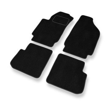 Fußmatten Auto für Fiat Stilo Hatchback, Multi Kombi (2001-2008) - Premium Velours schwarze Automatten Autoteppiche