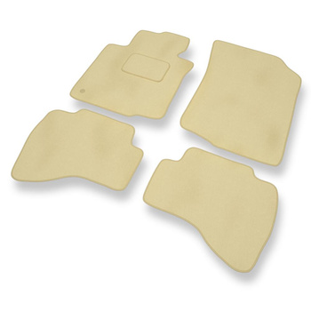 Fußmatten Auto für Citroen C1 I Hatchback (2005-2014) - Premium Velours beige Automatten Autoteppiche
