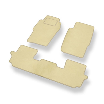 Fußmatten Auto für Nissan Patrol GR SUV (1998-2010) 3 türig - Premium Velours beige Automatten Autoteppiche