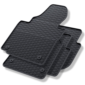 Gummifußmatten Auto für Volkswagen Touran I MPV (2003-2010) - Gummimatten Gummi Fußmatten - schwarz - 4 Stk.