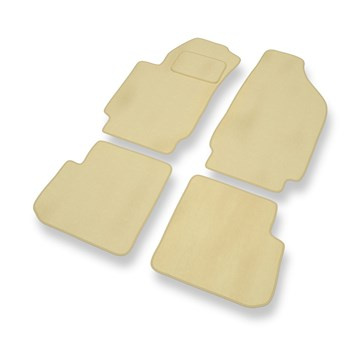 Fußmatten Auto für Fiat Stilo Hatchback, Multi Kombi (2001-2008) - Premium Velours beige Automatten Autoteppiche