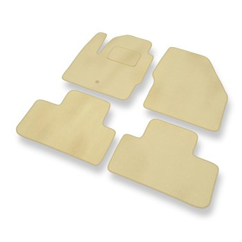 Fußmatten Auto für Land Rover Freelander II SUV (2006-2014) - Premium Velours beige Automatten Autoteppiche
