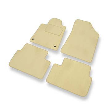 Fußmatten Auto für Peugeot 407 Coupé, Limousine, SW (2004-2011) - Premium Velours beige Automatten Autoteppiche