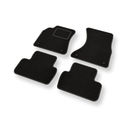 Fußmatten Auto für Seat Exeo Limousine (2008-2013) - Premium Velours schwarze Automatten Autoteppiche