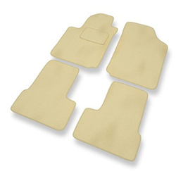 Fußmatten Auto für Citroen C3 I Hatchback, Cabriolet (2002-2009) - Premium Velours beige Automatten Autoteppiche