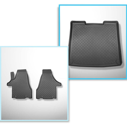 Set Kofferraumschale und angepasste Autoteppiche TPE für: Volkswagen Caravelle T6, T6.1 Van (06.2015-2024) - langer Radstand; hinter der 3. Sitzreihe