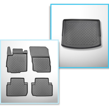 Set Kofferraumschale und angepasste Autoteppiche TPE für: Mitsubishi Eclipse Cross SUV (01.2018-....) - nicht fuer Plug-in Hybrid