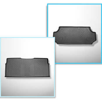 Set Kofferraumschale und angepasste Autoteppiche TPE für: Mercedes-Benz Vito BASE Tourer (10.2014-....) - hinter der dritten Sitzreihe;lange Version (Radstand 3200 mm, Autolänge 5140 mm);voll hinten 2. Reihe