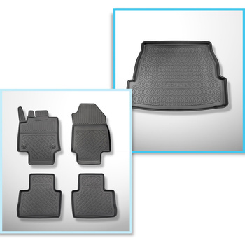 Set Kofferraumschale und angepasste Autoteppiche TPE für: Toyota RAV4 V SUV (01.2019-....)