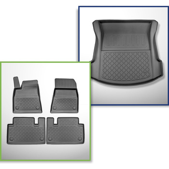 Set Kofferraumschale und angepasste Autoteppiche TPE für: Tesla Model 3 Limousine (07.2017-....) - Kofferraum hinten