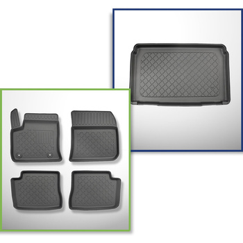 Set Kofferraumschale und angepasste Autoteppiche TPE für: Opel Corsa-e Hatchback (03.2020-....)