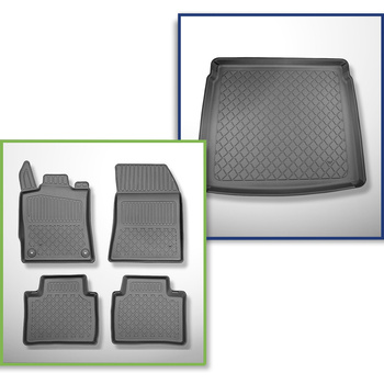 Set Kofferraumschale und angepasste Autoteppiche TPE für: Peugeot 408 Plug-in Hybrid SUV (10.2022-....) - auch für Plug-in Hybrid