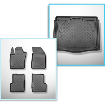 Set Kofferraumschale und angepasste Autoteppiche TPE für: Jeep Renegade SUV (09.2014-06.2018) - unterer Kofferraum (ohne Multiboden);nicht fuer 4ex Plug-in Hybrid
