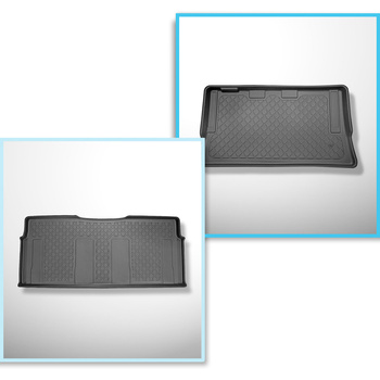 Set Kofferraumschale und angepasste Autoteppiche TPE für: Mercedes-Benz EQV 300 Van (10.2020-....) - lange Version (Radstand 3.200 mm;Autolänge 5.140 mm);hinter der dritten Sitzreihe;ohne geteilten Gepäckraum;voll hinten 2. Reihe
