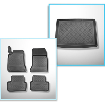 Set Kofferraumschale und angepasste Autoteppiche TPE für: Mercedes-Benz B Klasse W246 Sports Tourer (10.2011-12.2018) - unterer Kofferraum;ohne Variobox (ohne EASY VARIO PLUS SYSTEM)