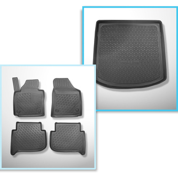 Set Kofferraumschale und angepasste Autoteppiche TPE für: Volkswagen Touran I 1T MPV (03.2003-08.2015) - 5 Sitze;ohne 3. Sitzreihe