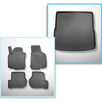 Set Kofferraumschale und angepasste Autoteppiche TPE für: Volkswagen Golf V 1K Variant (06.2007-2009) - flacher Ladeboden
