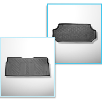 Set Kofferraumschale und angepasste Autoteppiche TPE für: Mercedes-Benz Vito BASE Tourer (10.2014-....) - hinter der dritten Sitzreihe;lange Version (Radstand 3200 mm, Autolänge 5140 mm);voll hinten 2. Reihe