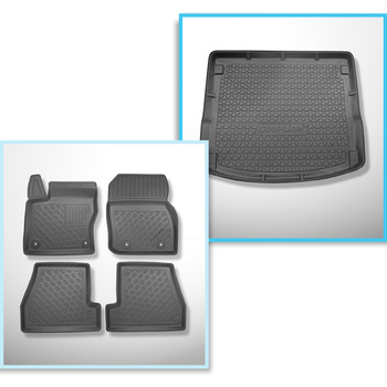 Set Kofferraumschale und angepasste Autoteppiche TPE für: Ford Focus III Kombi (03.2011-08.2018)