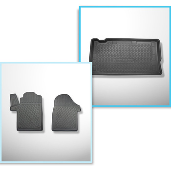 Set Kofferraumschale und angepasste Autoteppiche TPE für: Mercedes-Benz Vito W447 Tourer (10.2014-....) - hinter der dritten Sitzreihe;lange Version (Radstand 3200 mm, Autolänge 5140 mm)