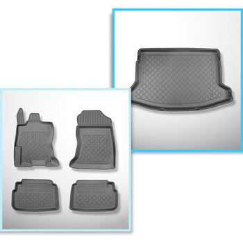 Set Kofferraumschale und angepasste Autoteppiche TPE für: Subaru XV II e-Boxer SUV (12.2019-10.2023)