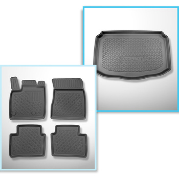 Set Kofferraumschale und angepasste Autoteppiche TPE für: Nissan Qashqai III Mild Hybrid (Visia, Acenta) Crossover (06.2021-....) - unterer Kofferraum;Modelle ohne Doppelboden;nicht für die e-Power Version