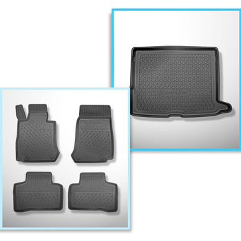 Set Kofferraumschale und angepasste Autoteppiche TPE PREMIUM für: Mercedes-Benz GLC X253 SUV (09.2015-06.2022) - nicht fuer Plug-in Hybrid