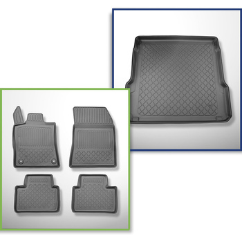 Set Kofferraumschale und angepasste Autoteppiche TPE für: Opel Astra L (VI) Sports Tourer (01.2022-....) - oberer Kofferraum (für Multiboden);Varioboden im hoechsten Ebene (flex floor);auch für Plug-in Hybrid