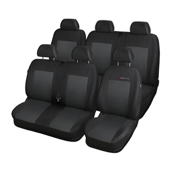 Maßgeschneiderte Sitzbezüge Auto für Volkswagen Transporter T5 Van (2003-2015) - Autositzbezüge Schonbezüge für Autositze - für zwei Reihen (geteilte Rückbank) - E3