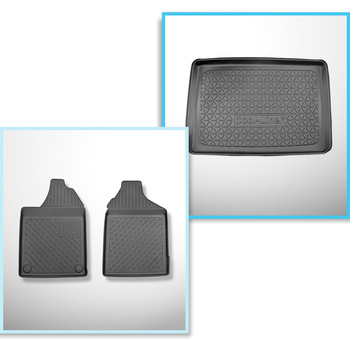 Set Kofferraumschale und angepasste Autoteppiche TPE für: Aixam City Hatchback (10.2016-....)