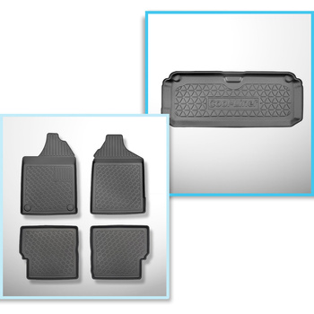 Set Kofferraumschale und angepasste Autoteppiche TPE für: Aixam Miniauto Cross Hatchback (2010-2016) - 4 Sitze