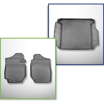 Set Kofferraumschale und angepasste Autoteppiche TPE für: Suzuki Jimny II GJ Pro SUV (2021-....) - 2 Sitze;auch für die Pro-Version;mit Schaltgetriebe