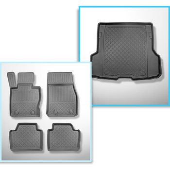 Set Kofferraumschale und angepasste Autoteppiche TPE für: BMW 4er F36 Gran Coupé (07.2014-10.2021) - X-drive