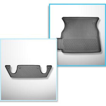 Set Kofferraumschale und angepasste Autoteppiche TPE für: Tesla Model X SUV (01.2021-....) - 6 Sitze;3. Reihe;hinter der 2. Sitzreihe (3. Reihe umgelegt)