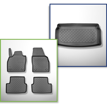 Set Kofferraumschale und angepasste Autoteppiche TPE für: Audi A1 GB Sportback (07.2018-2024) - unterer Kofferraum;beweglicher Boden in der niedrigsten Stellung