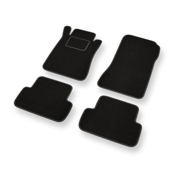 Fußmatten Auto für Mercedes-Benz CLK II W209 Coupé, Cabriolet (2002-2009) - Premium Velours schwarze Automatten Autoteppiche