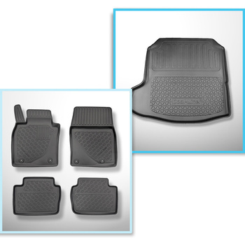 Set Kofferraumschale und angepasste Autoteppiche TPE für: Mazda 3 IV BP Limousine (03.2019-....)