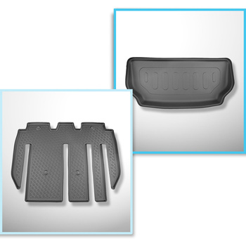 Set Kofferraumschale und angepasste Autoteppiche TPE für: Tesla Model X SUV (01.2021-....)