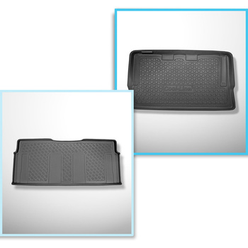 Set Kofferraumschale und angepasste Autoteppiche TPE für: Mercedes-Benz EQV 300 Van (10.2020-....) - lange Version (Radstand 3.200 mm;Autolänge 5.140 mm);hinter der dritten Sitzreihe;ohne geteilten Gepäckraum;voll hinten 2. Reihe