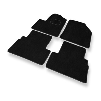 Fußmatten Auto für Ford Transit Connect Van (2003-2014) 5-Personen - Premium Velours schwarze Automatten Autoteppiche