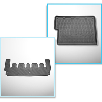 Set Kofferraumschale und angepasste Autoteppiche TPE für: Ford Tourneo Custom L2 Van (01.2013-2018)