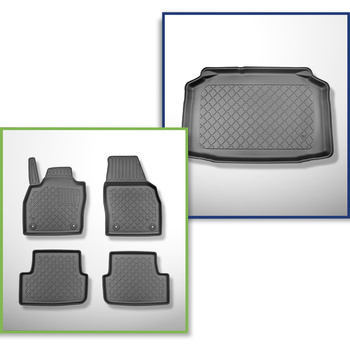 Set Kofferraumschale und angepasste Autoteppiche TPE für: Audi A1 GB Sportback (07.2018-2024) - unterer Kofferraum;Modelle ohne Doppelboden