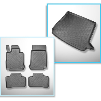 Set Kofferraumschale und angepasste Autoteppiche TPE für: Mercedes-Benz EQC N293 SUV (05.2019-2023)