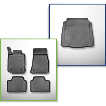 Set Kofferraumschale und angepasste Autoteppiche TPE für: BMW 3er G20, M3 G80 Limousine (03.2019-....) - auch für Versionen mit xDrive;nicht für Plug-in Hybrid