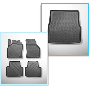 Set Kofferraumschale und angepasste Autoteppiche TPE für: Volkswagen Passat B8 Variant (12.2014-11.2023) - auch GTE Plug-in-Hybrid